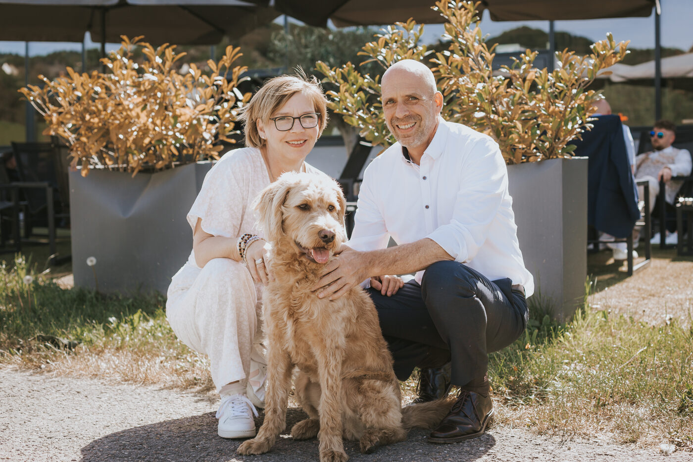 Praxishündin Murmel mit Andrea Harbeck und Dietmar Hellwig